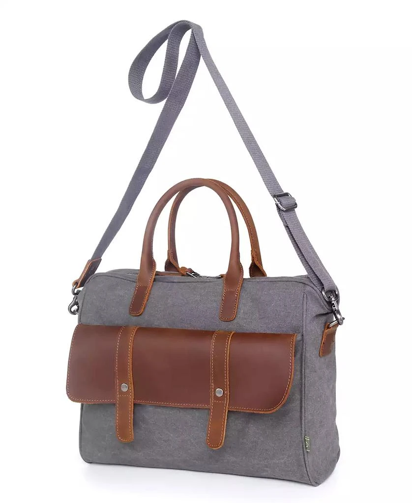 TSD BRAND Canvas Valley Hill Computer Brief Bag 7