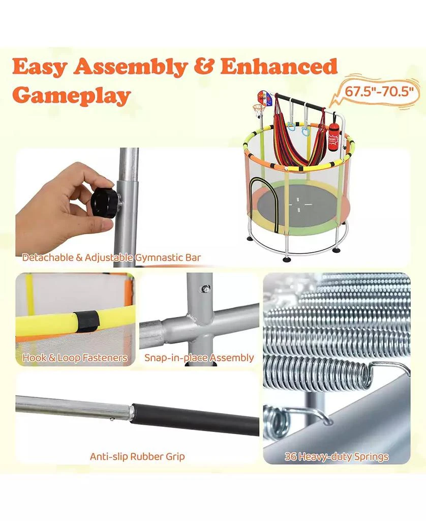 Mecale 55" Kids Trampoline Gift for for 3-6 Years Old Boys and Girls 5