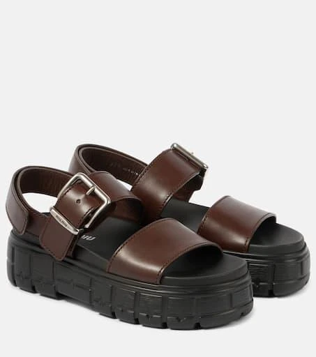 Miu Miu 50 leather platform sandals 1