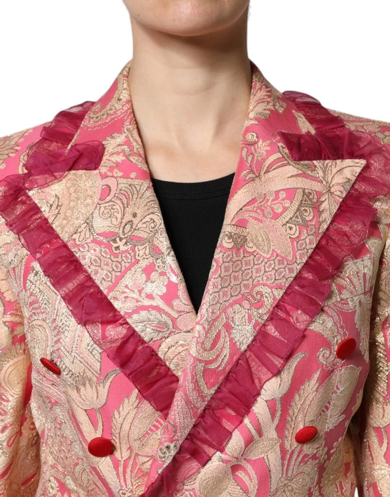 Dolce & Gabbana pink gold Jacquard Nylon Coat Blazer Women's Jacket 5