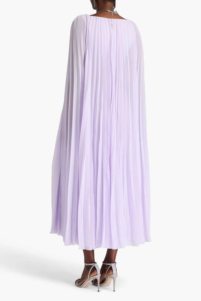 Huishan Zhang Beryl cape-effect pleated georgette midi dress 3
