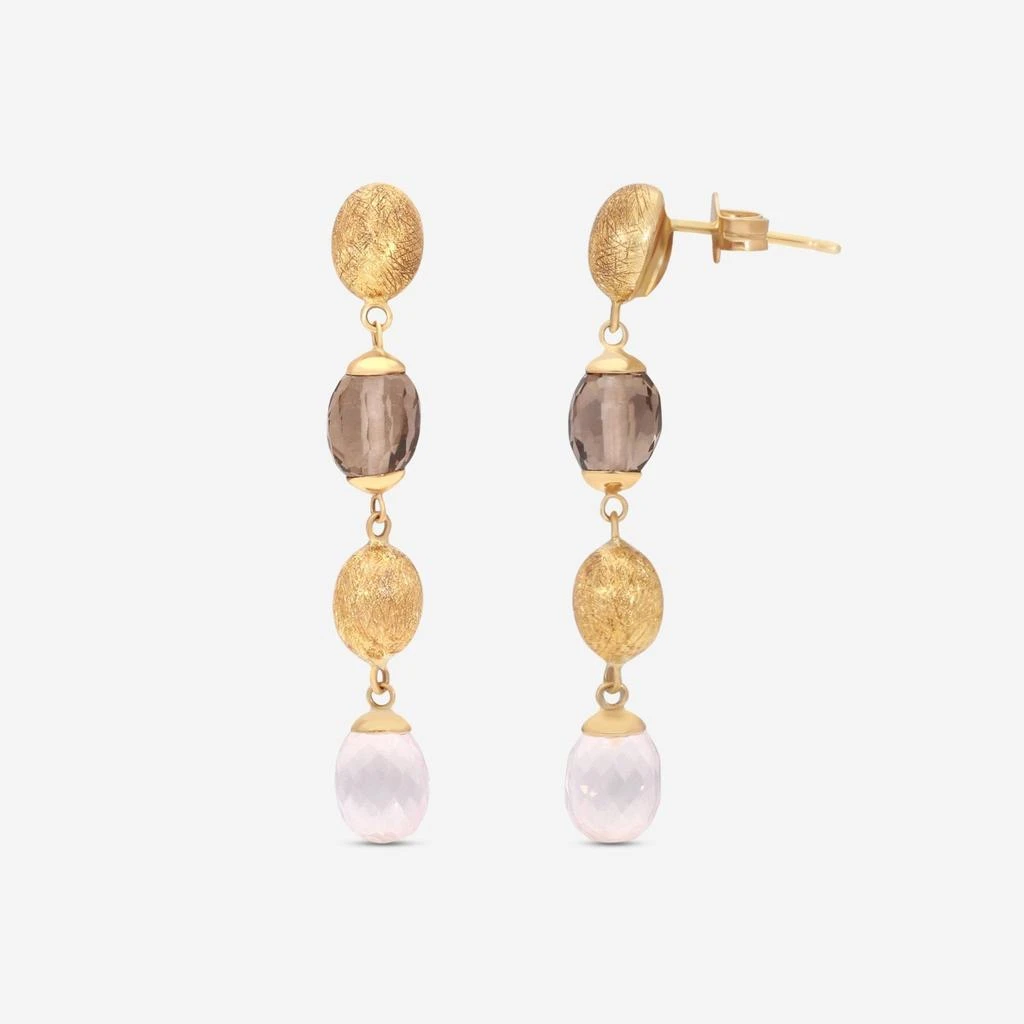 Nanis Nanis 18K Yellow Gold Rhodonite & Crystal Drop Earrings ON4-539 3
