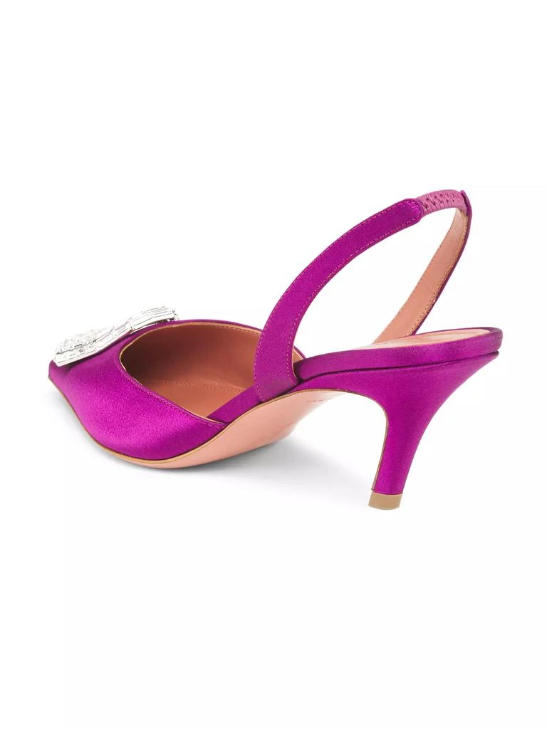 Amina Muaddi Camelia Sling 60MM Satin Pumps 3