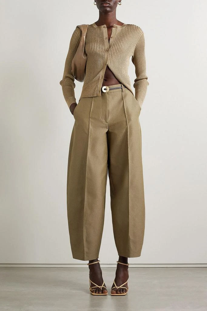 Stella McCartney Cotton and linen-blend twill tapered pants 2