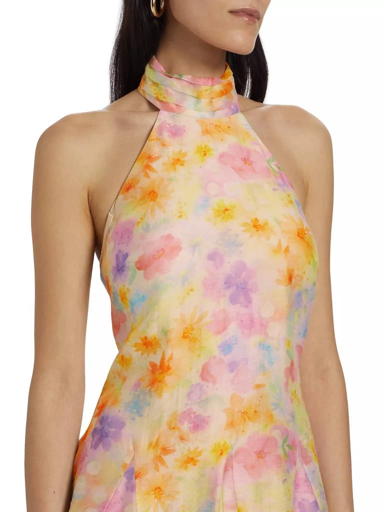 maeve halter bow-front a-line mini dress Ella Bow Detail Halter Mini Dress / Periwinkle Blue | MESHKI main image 1