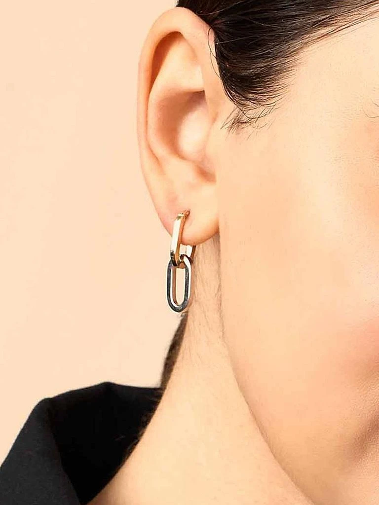 Oradina 14K Yellow Gold Shift Drop Earrings 5