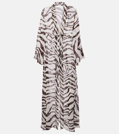 Alexandra Miro Betty zebra-print chiffon kaftan