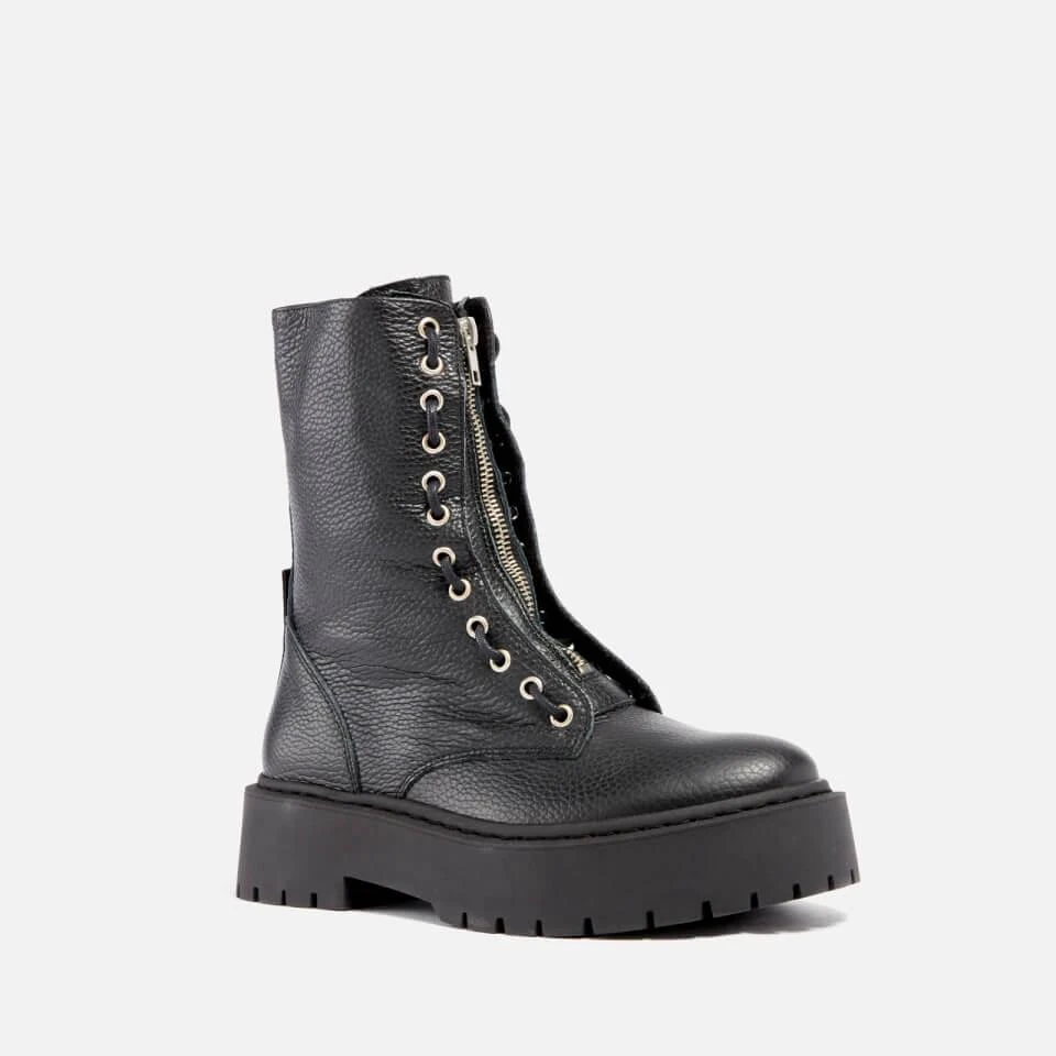 Steve Madden STEVE MADDEN WOMEN'S ODILIA LEATHER ZIPPED BOOTS 2