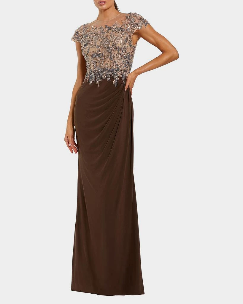Mac Duggal Evening Crystal-Embellished Jersey Gown