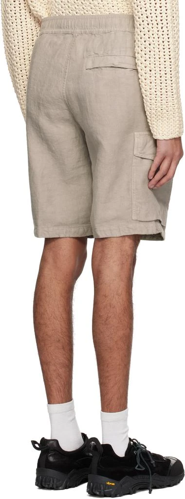 Stone Island Gray Diagonal Linen Cargo Shorts 3