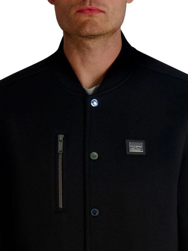 Karl Lagerfeld Paris Textured Logo Regular-Fit Bomber Jacket 5