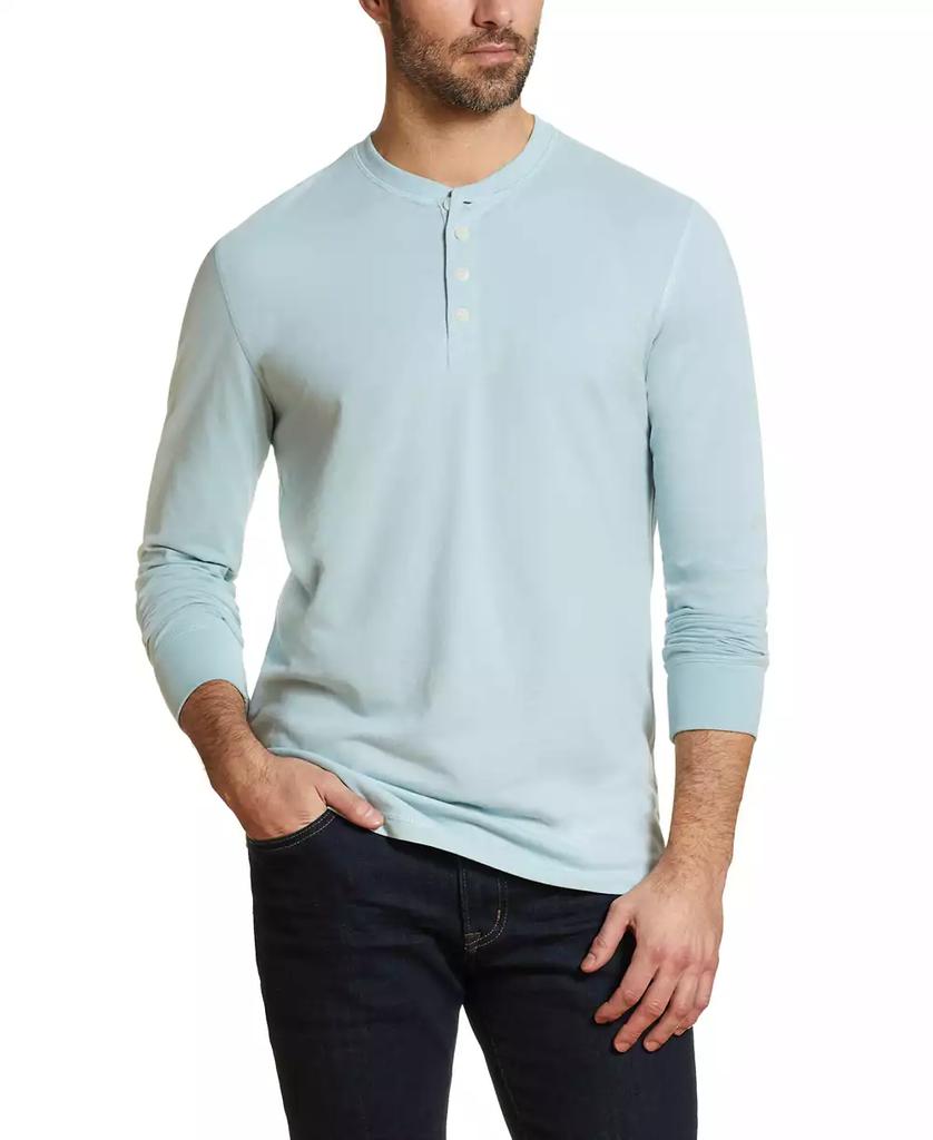 Weatherproof Vintage Men's Long Sleeve Brushed Jersey Henley T-shirt