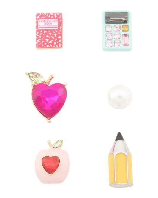 Betsey Johnson Mismatched School Stud Earrings Set