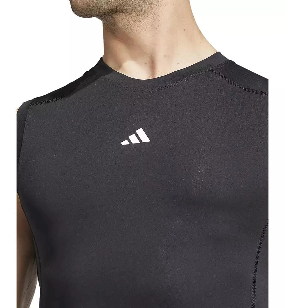 Adidas Men's Fitted Crewneck Tech-Fit Sleeveless Compression T-Shirt 3