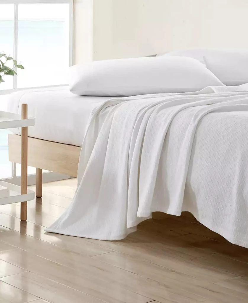 Nautica Ripple Cove White Cotton Blanket 1