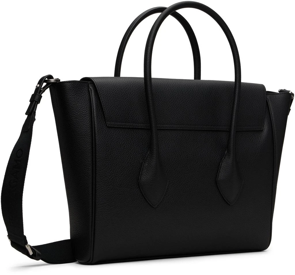 Salvatore Ferragamo Black East-West Briefcase 3