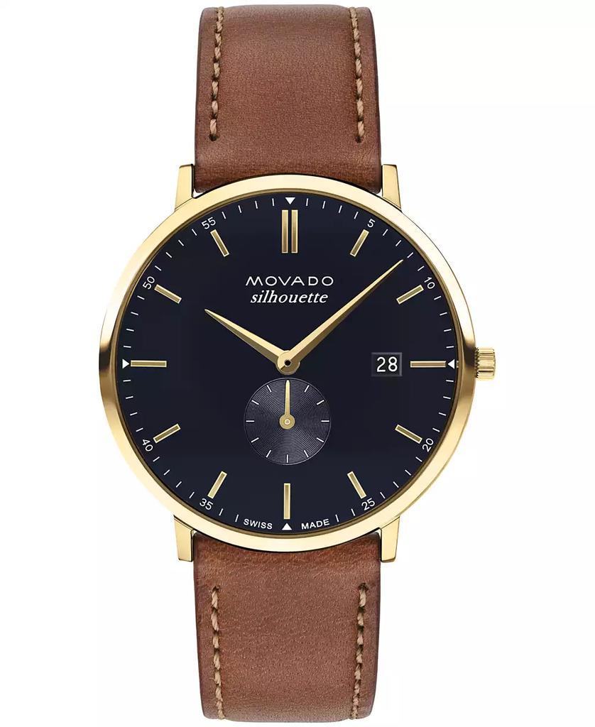 Movado Men's Heritage Tan Genuine Leather Strap Watch 40mm