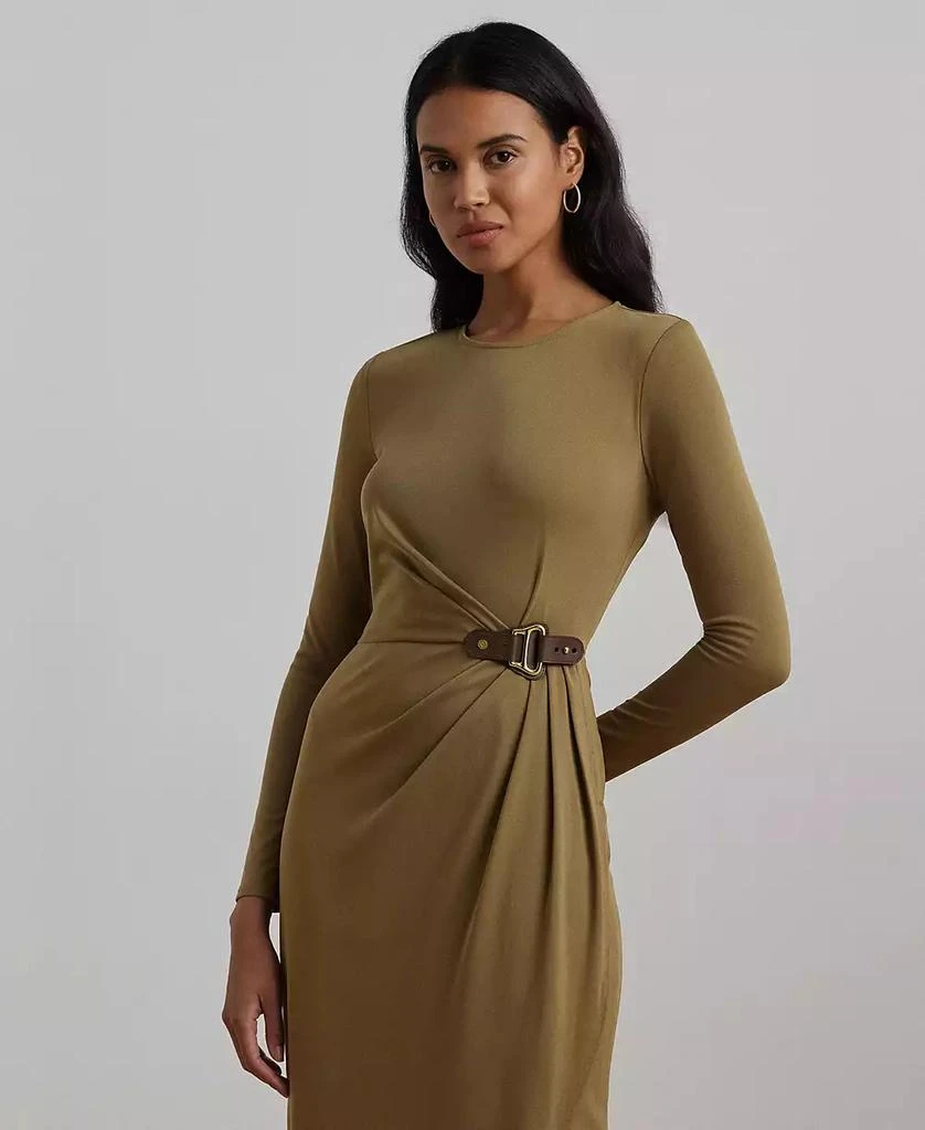 Ralph Lauren Women's Buckle-Trim Stretch Jersey Dress 4
