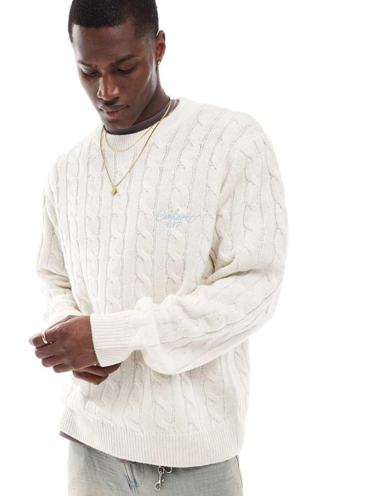 Carhartt WIP Carhartt WIP signature cable knit jumper in cream 1