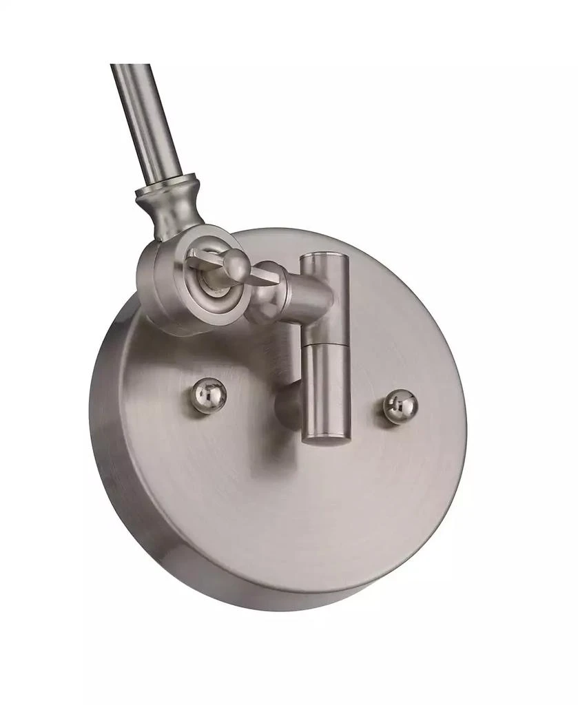 360 Lighting Mendes Modern Industrial Adjustable Swing Arm Wall Lamp Brushed Nickel Hardwired Light Fixture Metal Shade for Bedroom Bedside House Reading Living Room Home Hallway Dining 2