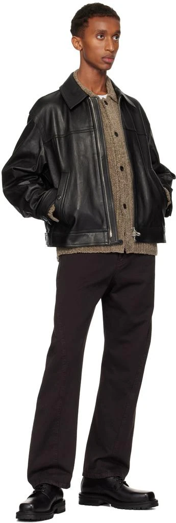 Solid Homme Black Minimal Leather Jacket 4