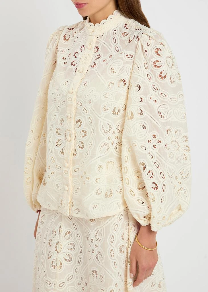 Zimmermann Rhiannon embroidered cotton blouse 2