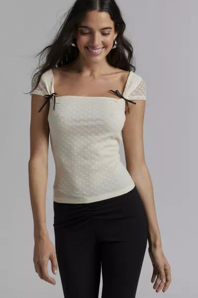 Kimchi Blue Kimchi Blue Bridgette Heart Dotted Mesh Top