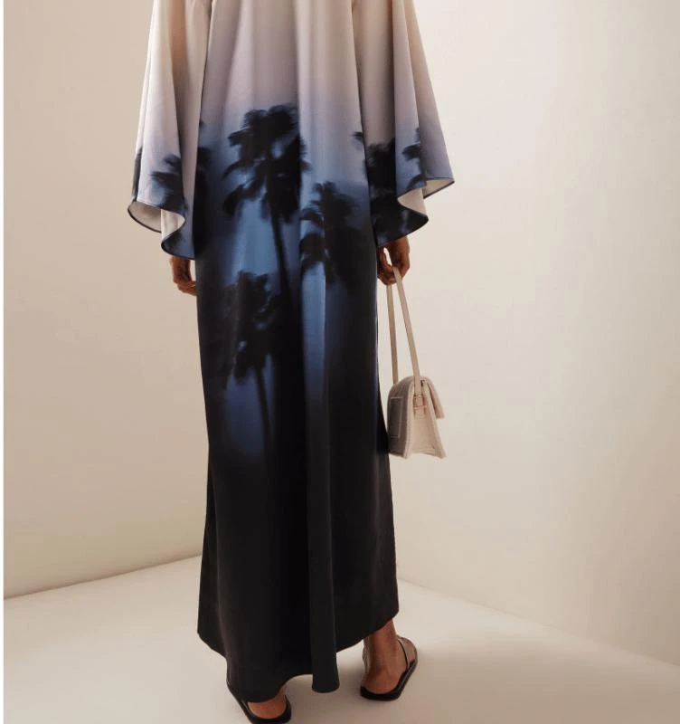 SIMKHAI Pascal Long Sleeves Front Tie Maxi Dress 2