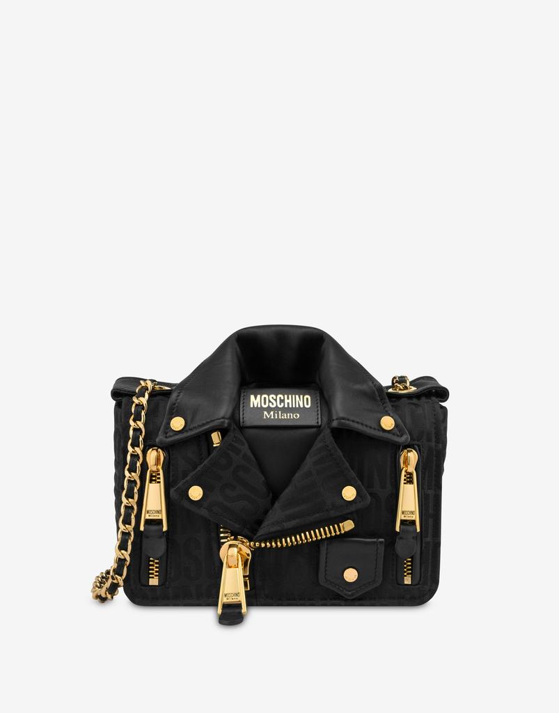 Moschino Moschino Allover Logo Nylon Biker Bag