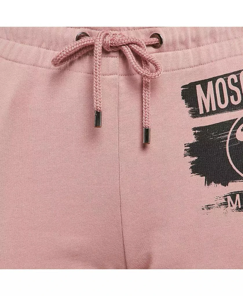 Pre-Owned Moschino Women's Pink Logo Print Cotton Sweatpants 4