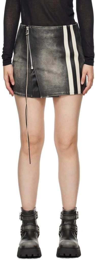 EYTYS SSENSE Exclusive Black Rogue Stripe Leather Miniskirt 1