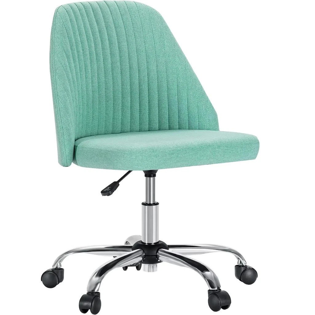 ERUULE Modern Armless Small Desk Chair with Swivel Function and Wheels, Ideal for Office, Vanity, and Gaming Use