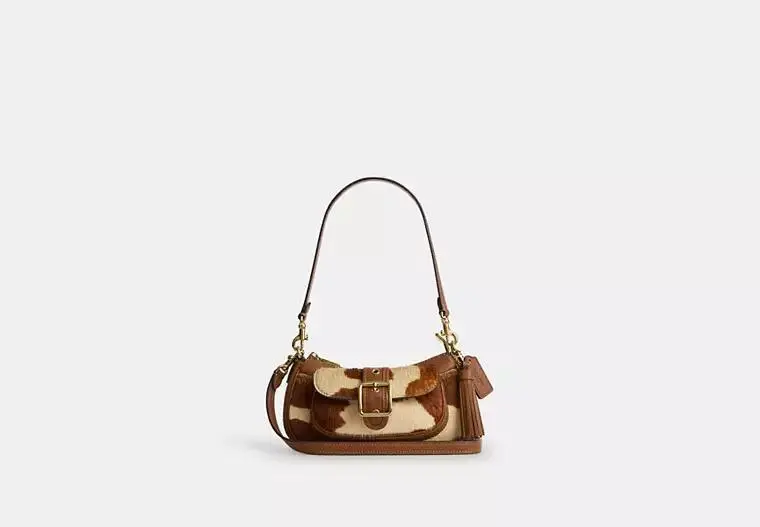Coach Ashton Mini Shoulder Bag In Haircalf With Cow Print