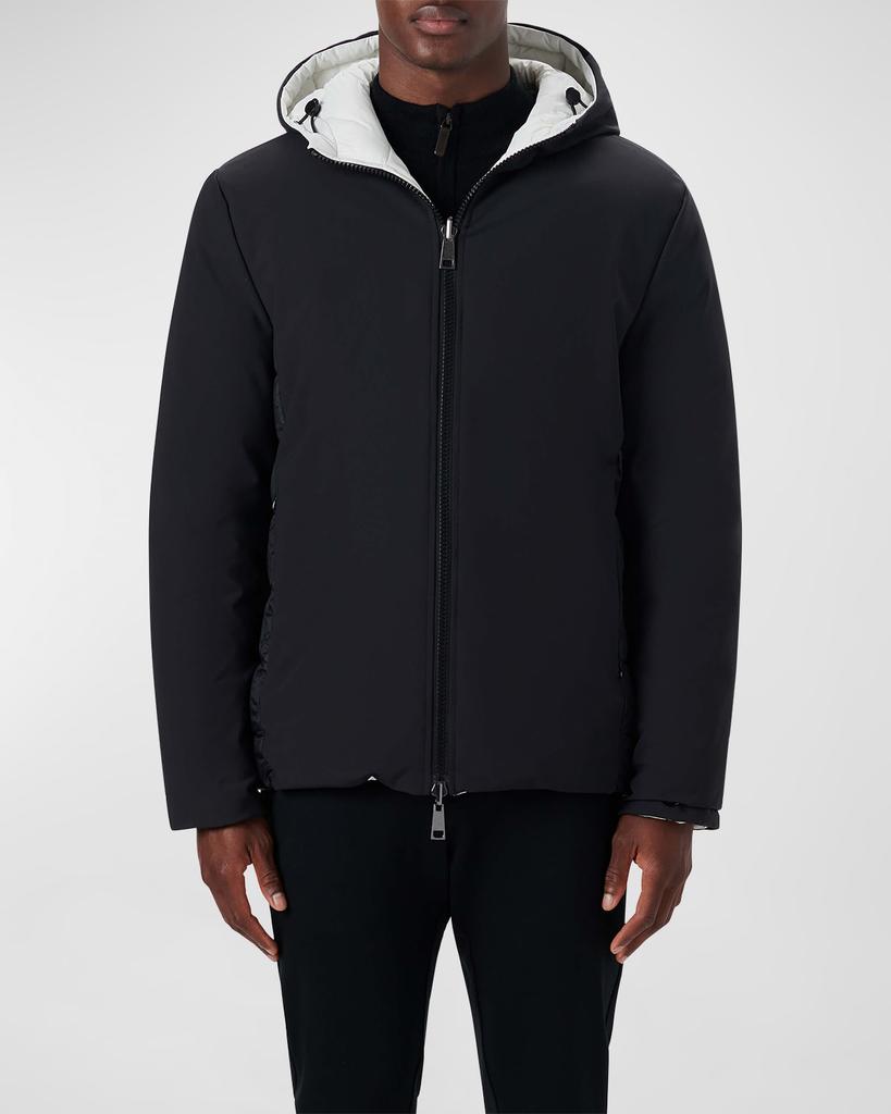 Bugatchi Men's Reversible Hooded Bomber Jacket