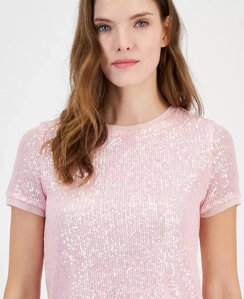 Anne Klein Petite Crewneck Short-Sleeve Sequin T-Shirt 3