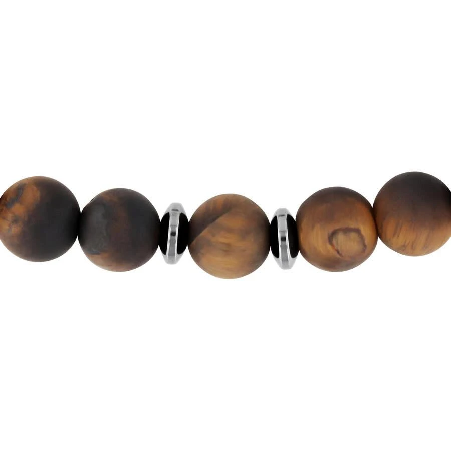 Robert Alton Stainless Steel and Tiger Eye Bead Bolo Bracelet 2