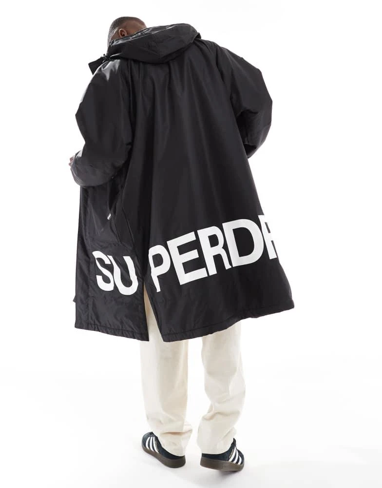 Superdry Superdry waterproof changing robe in black and white