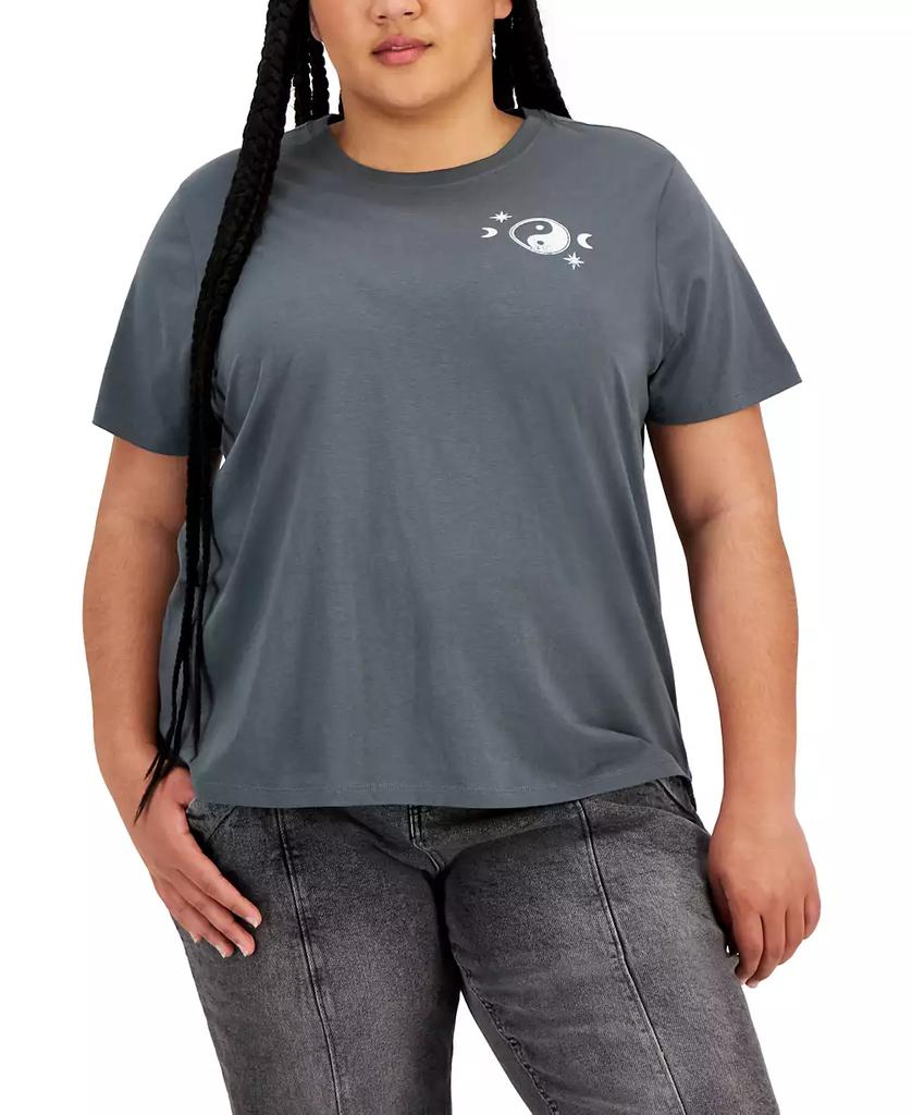 Rebellious One Trendy Plus Size Yinyang Short Sleeve T-Shirt