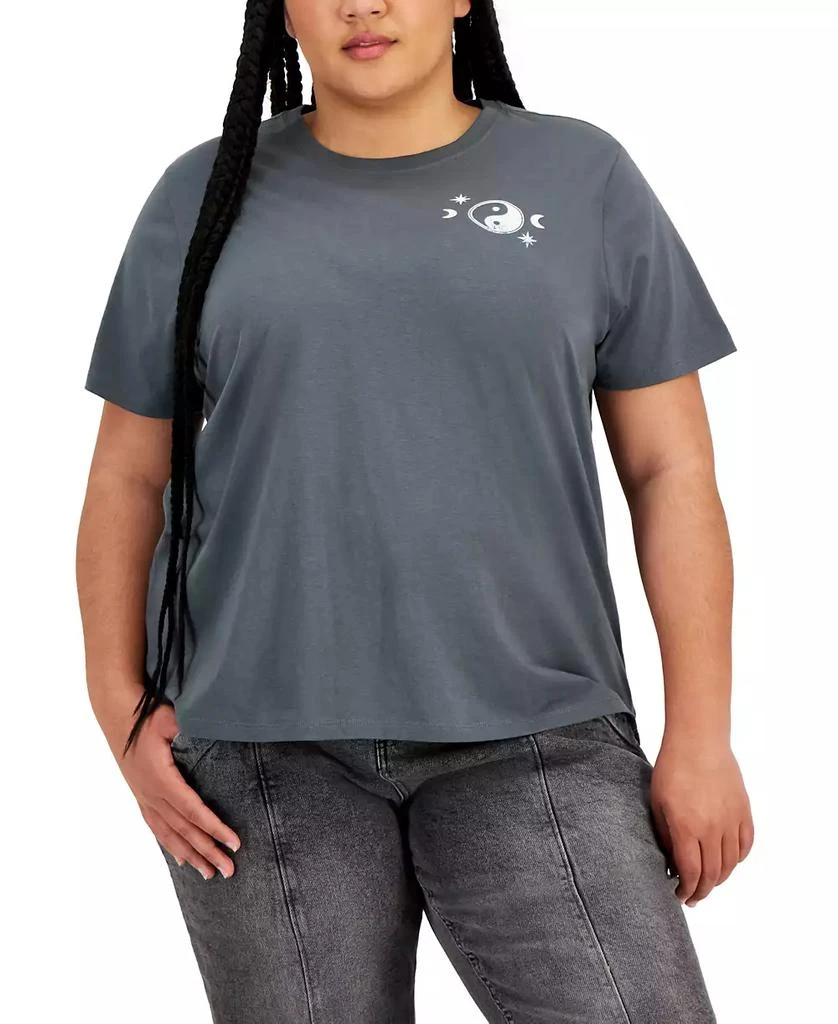 Rebellious One Trendy Plus Size Yinyang Short Sleeve T-Shirt 1