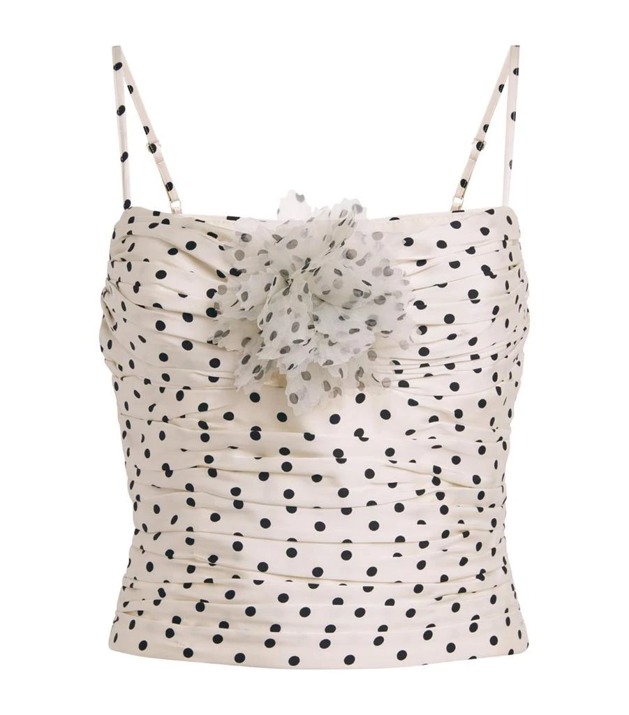 Self Portrait Satin Polka-Dot Top 1