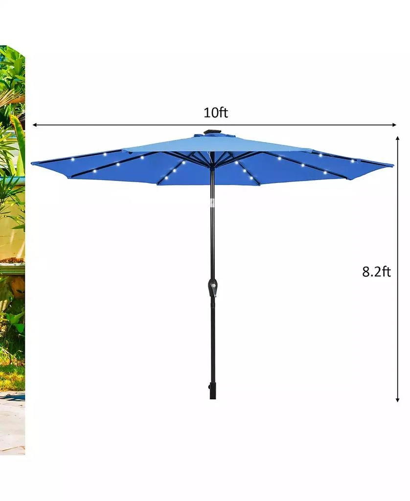 GOUUN 10 Feet Outdoor Patio Umbrella with Bright Solar LED Lights 4