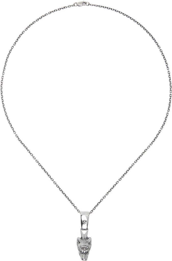 YOHJI YAMAMOTO Silver Wolf Pendant Necklace
