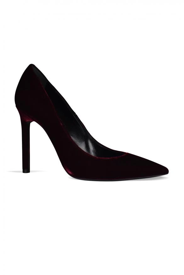 Yves Saint Laurent Women's luxury pumps saint laurent anja 105 pump pumps in burgundy velvet with 10.5 cm stiletto heel 3