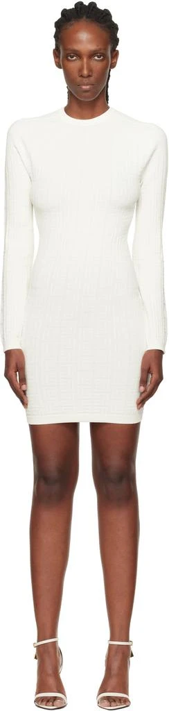 Balmain Off-White Monogram Minidress 1