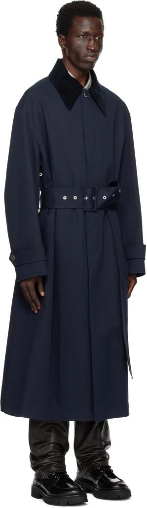 AMI Navy Belted Mac Trench Coat 2