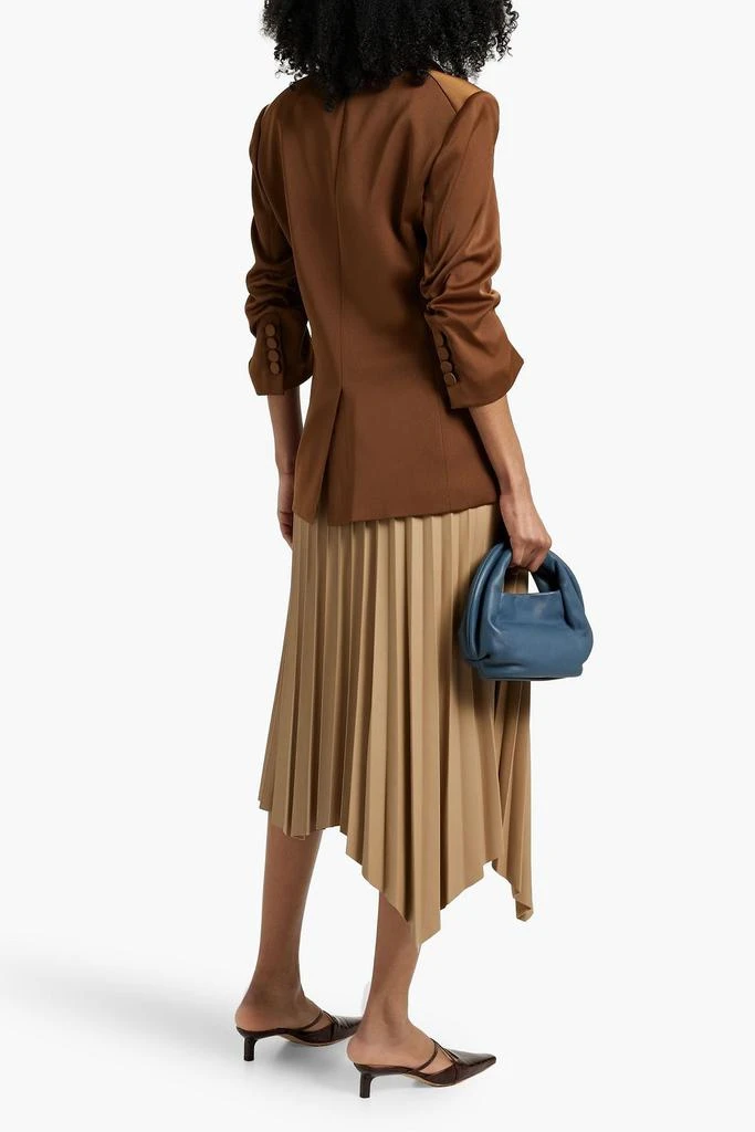 VERONICA BEARD Tomi Dickey double-breasted ruched satin-crepe blazer 3