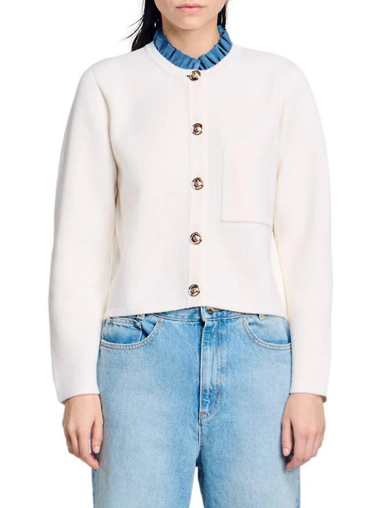 Sandro High-Neck Cardigan 2