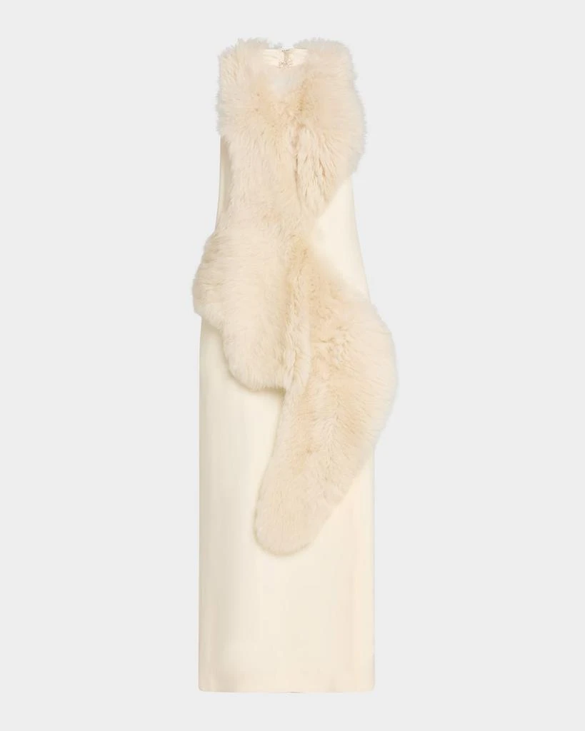 Totême Goat Shearling Halter Midi Dress 1