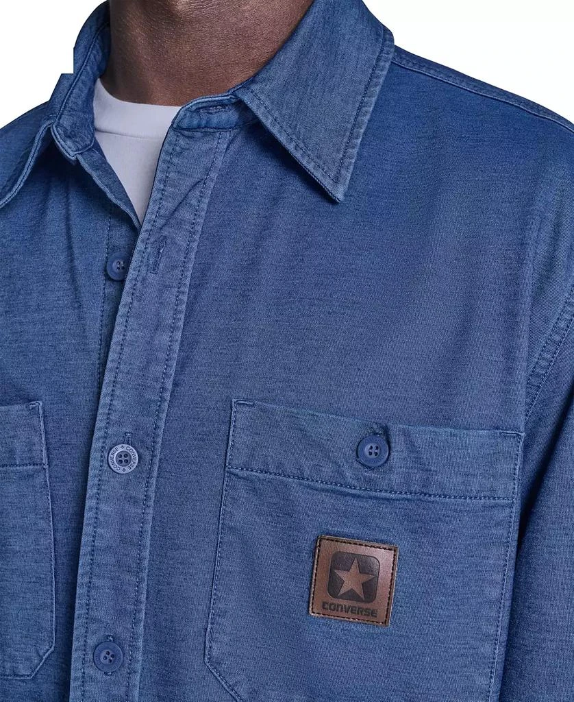 Converse Men
s Collared Jersey Denim Shirt 4