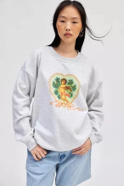 Urban Outfitters Sweet Cherub Graphic Crew Neck Pullover 1
